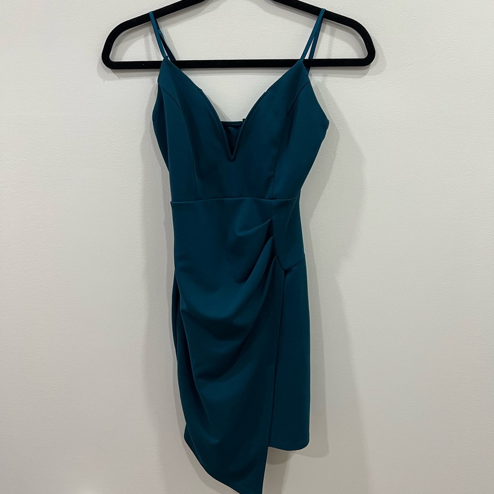 DEEP BLUE V-NECK DRESS